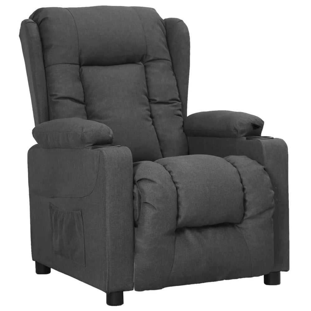 Recliner, dark gray, fabric