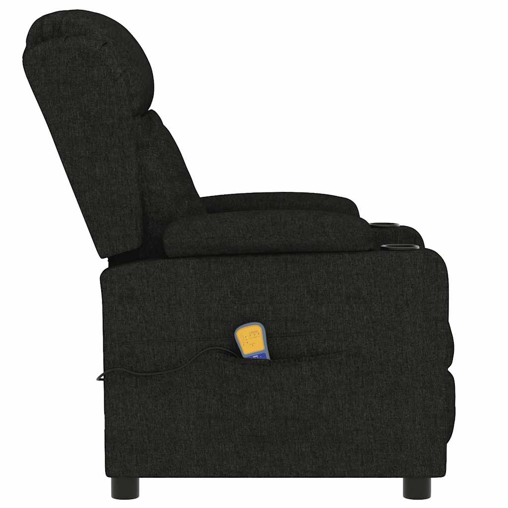 Massage chair, black, fabric