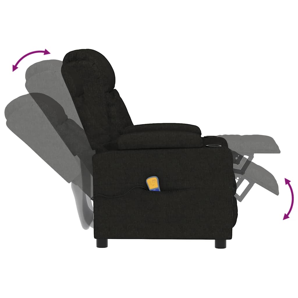 Massage chair, black, fabric