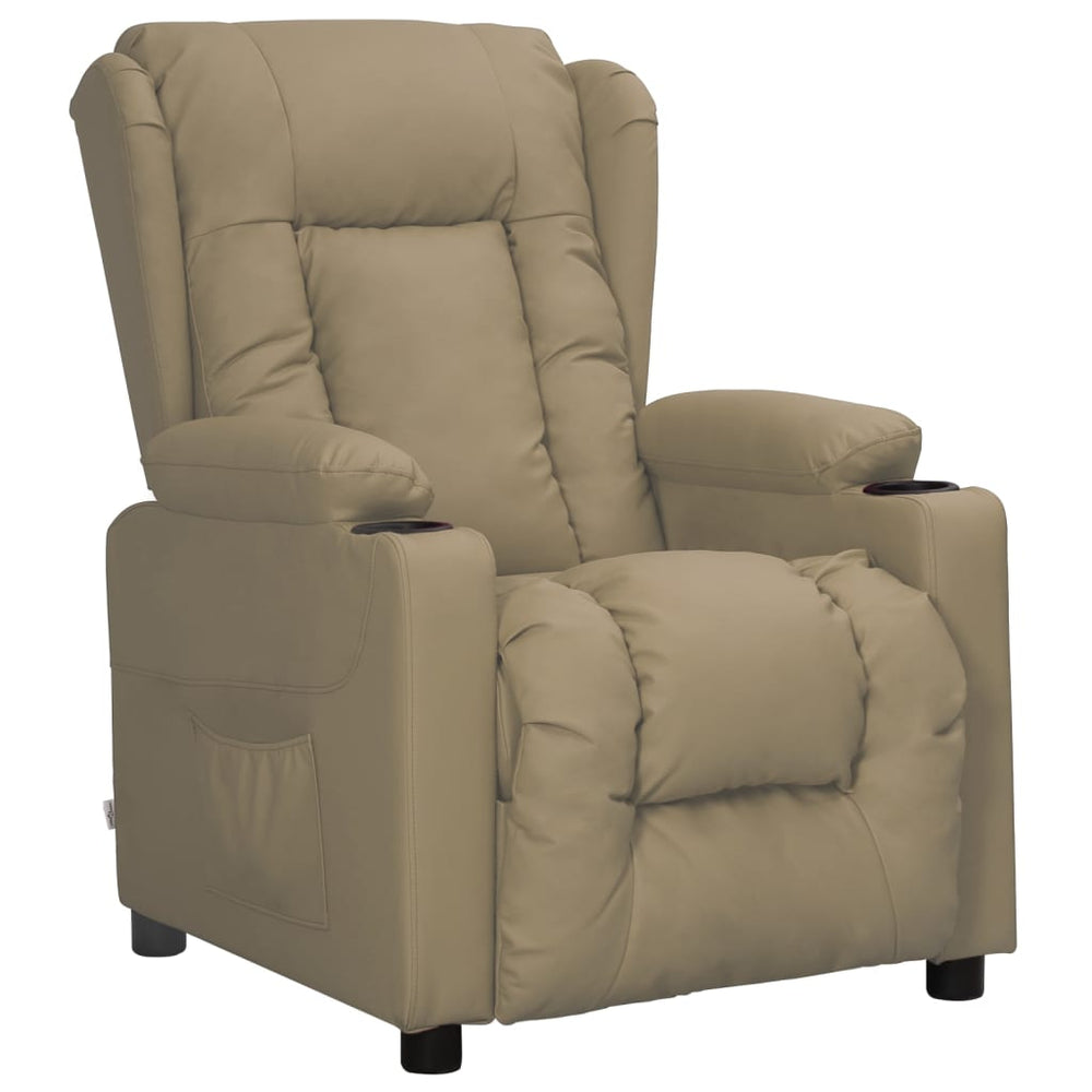 Recliner, cappuccino color, artificial leather