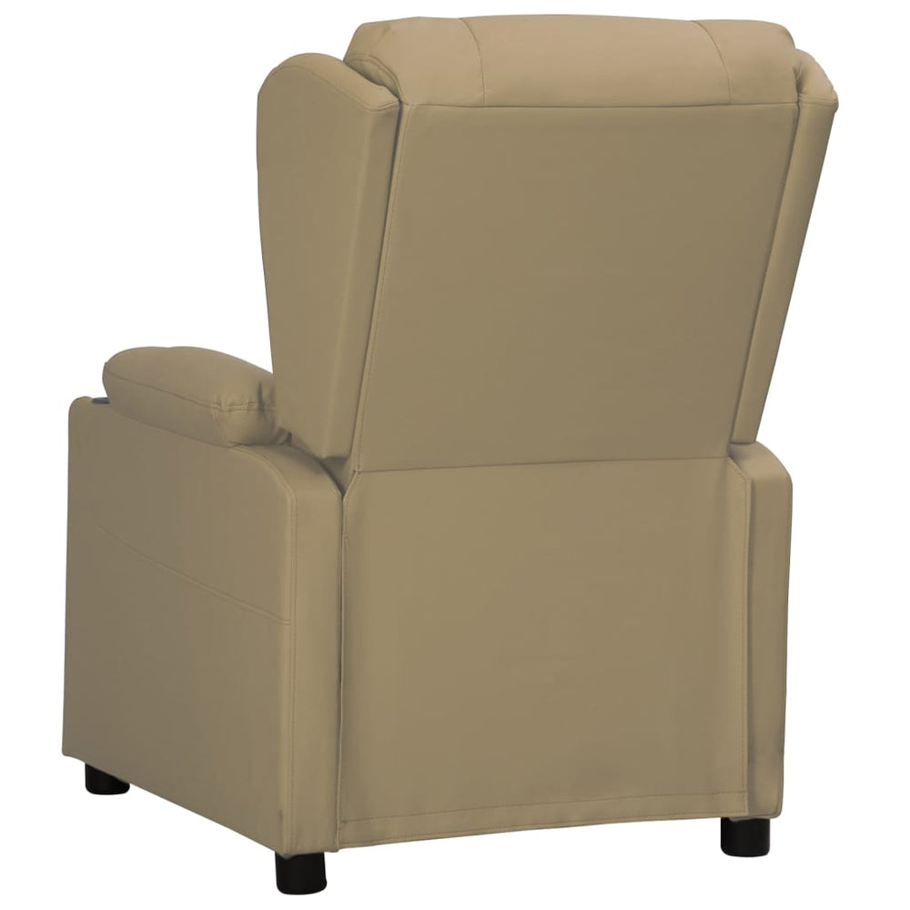 Recliner, cappuccino color, artificial leather