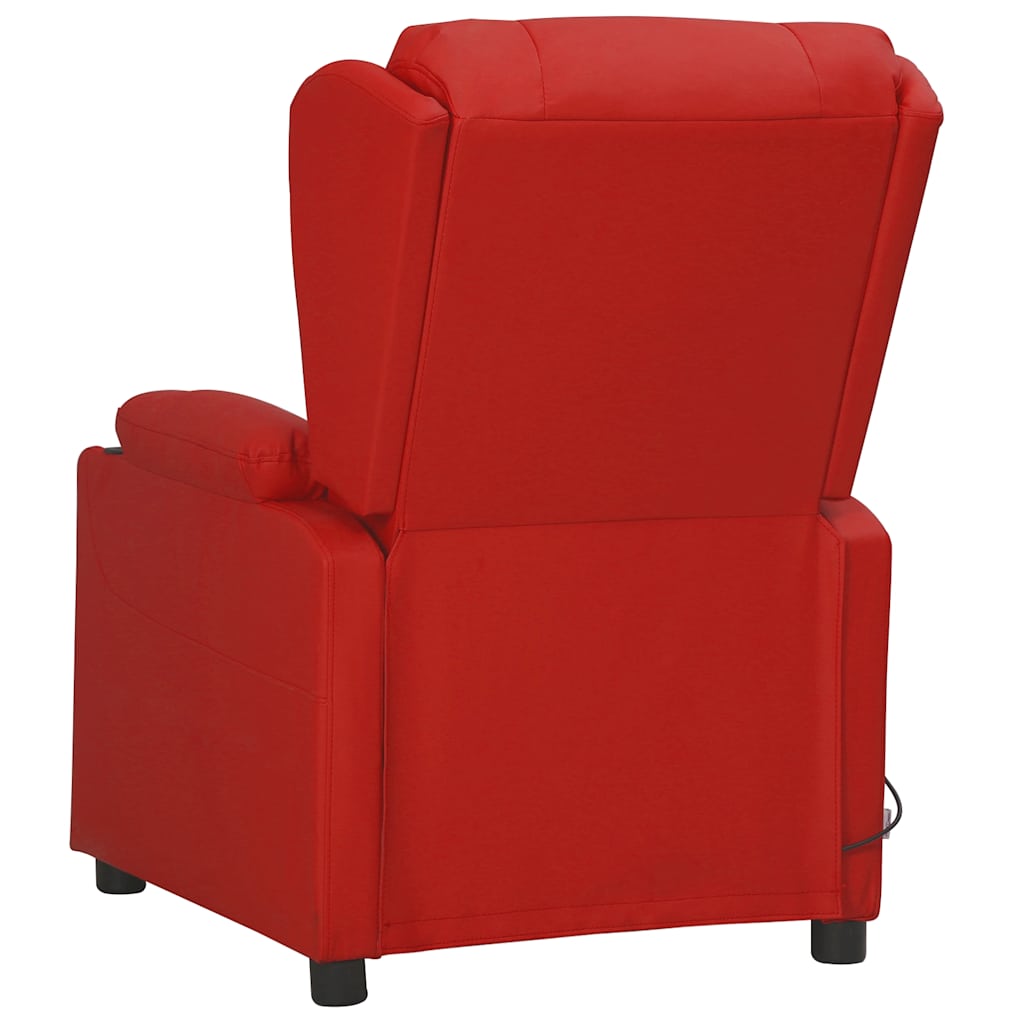 Massage chair, burgundy, faux leather