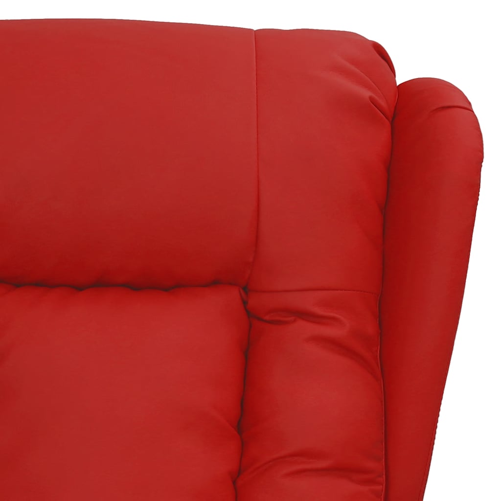 Massage chair, burgundy, faux leather