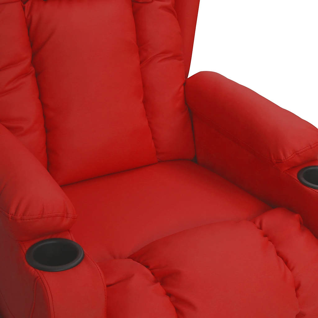 Massage chair, burgundy, faux leather