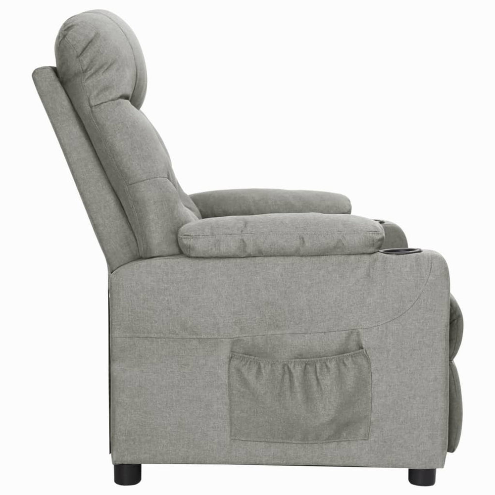 Recliner, light grey, fabric