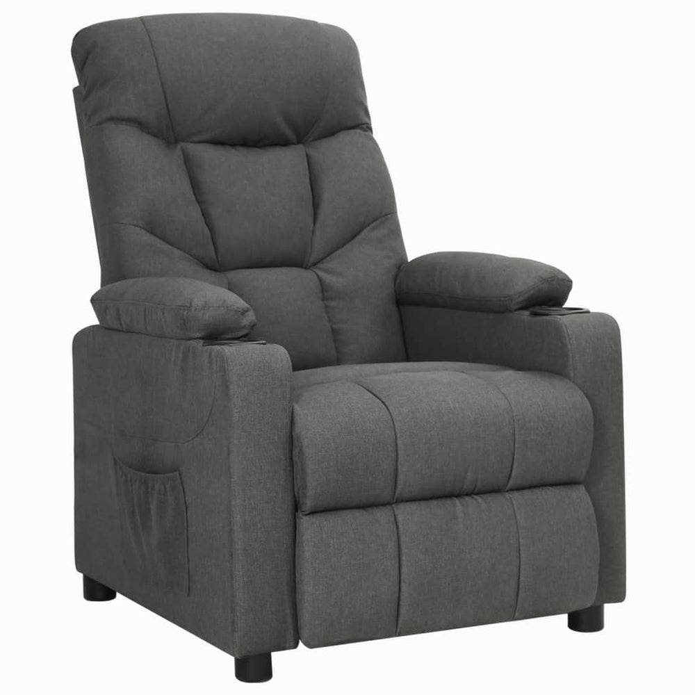 Recliner, dark grey, fabric
