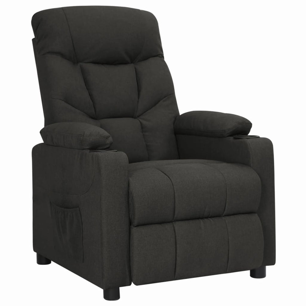 Reclining armchair, black, fabric