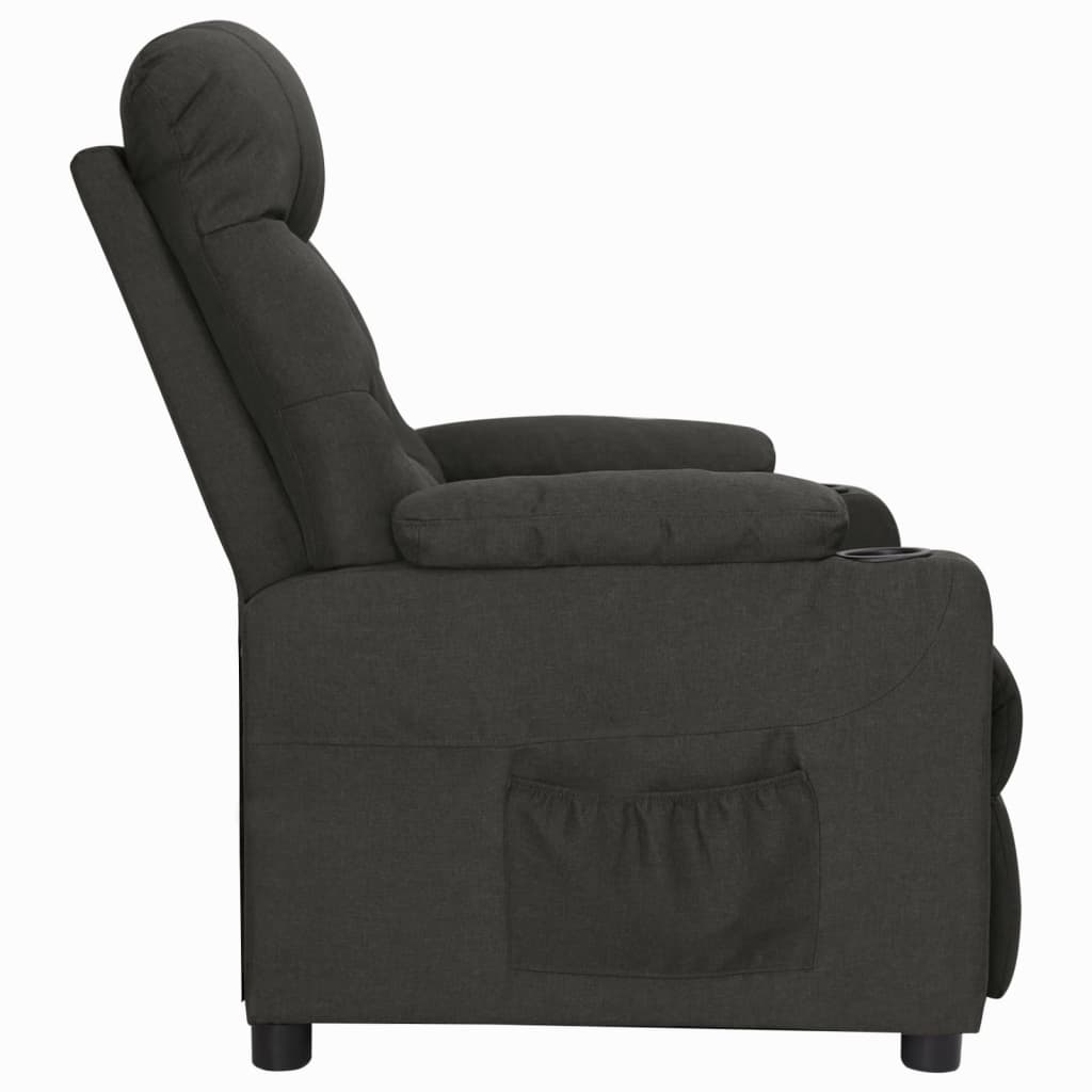 Reclining armchair, black, fabric