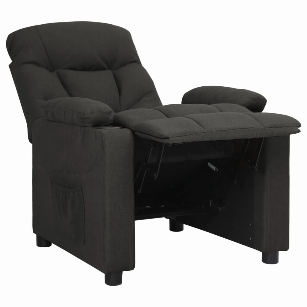 Reclining armchair, black, fabric