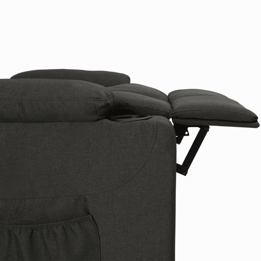 Reclining armchair, black, fabric