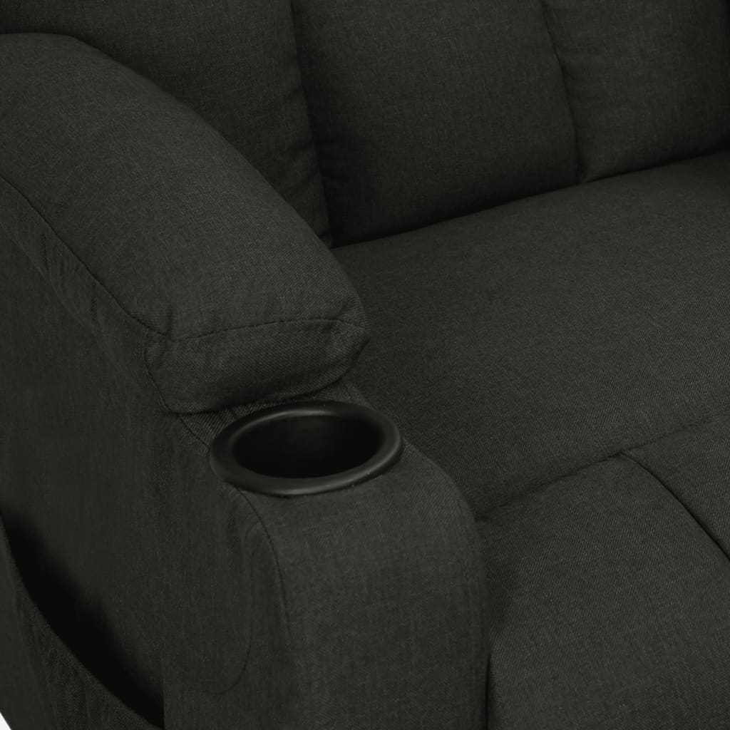 Reclining armchair, black, fabric