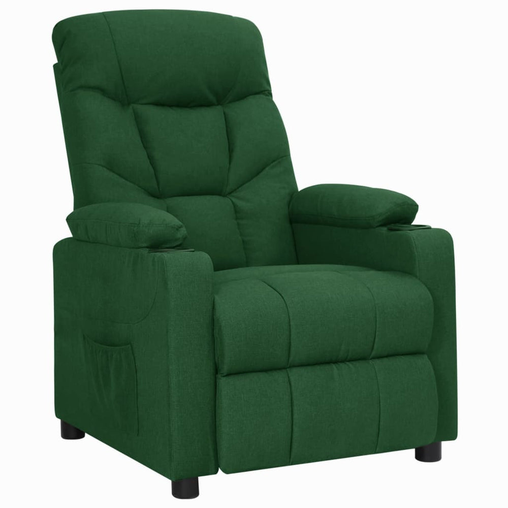 Recliner, dark green, fabric