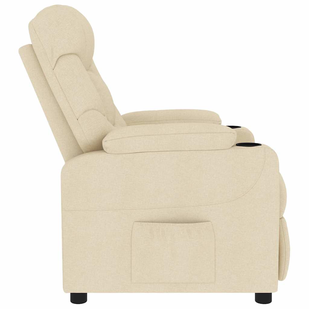Massage chair, cream-colored, fabric