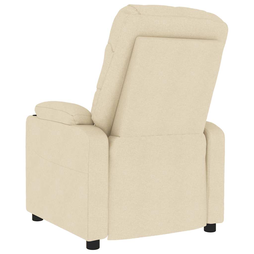 Massage chair, cream-colored, fabric