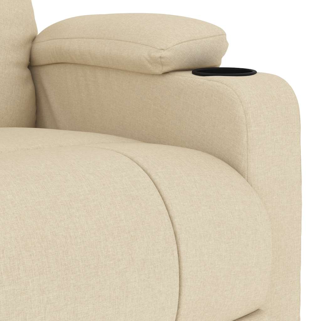Massage chair, cream-colored, fabric