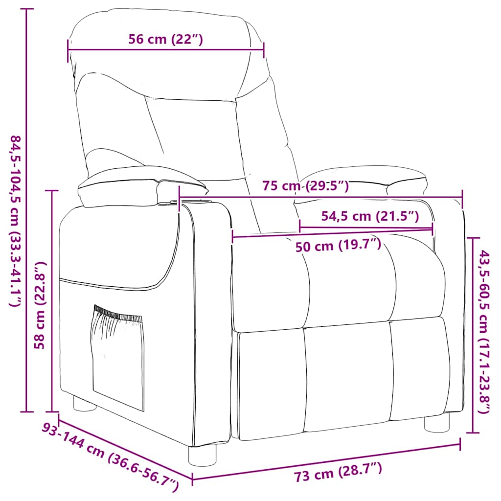 Massage chair, cream-colored, fabric