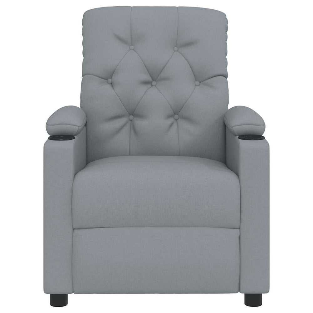 Recliner, light grey, fabric