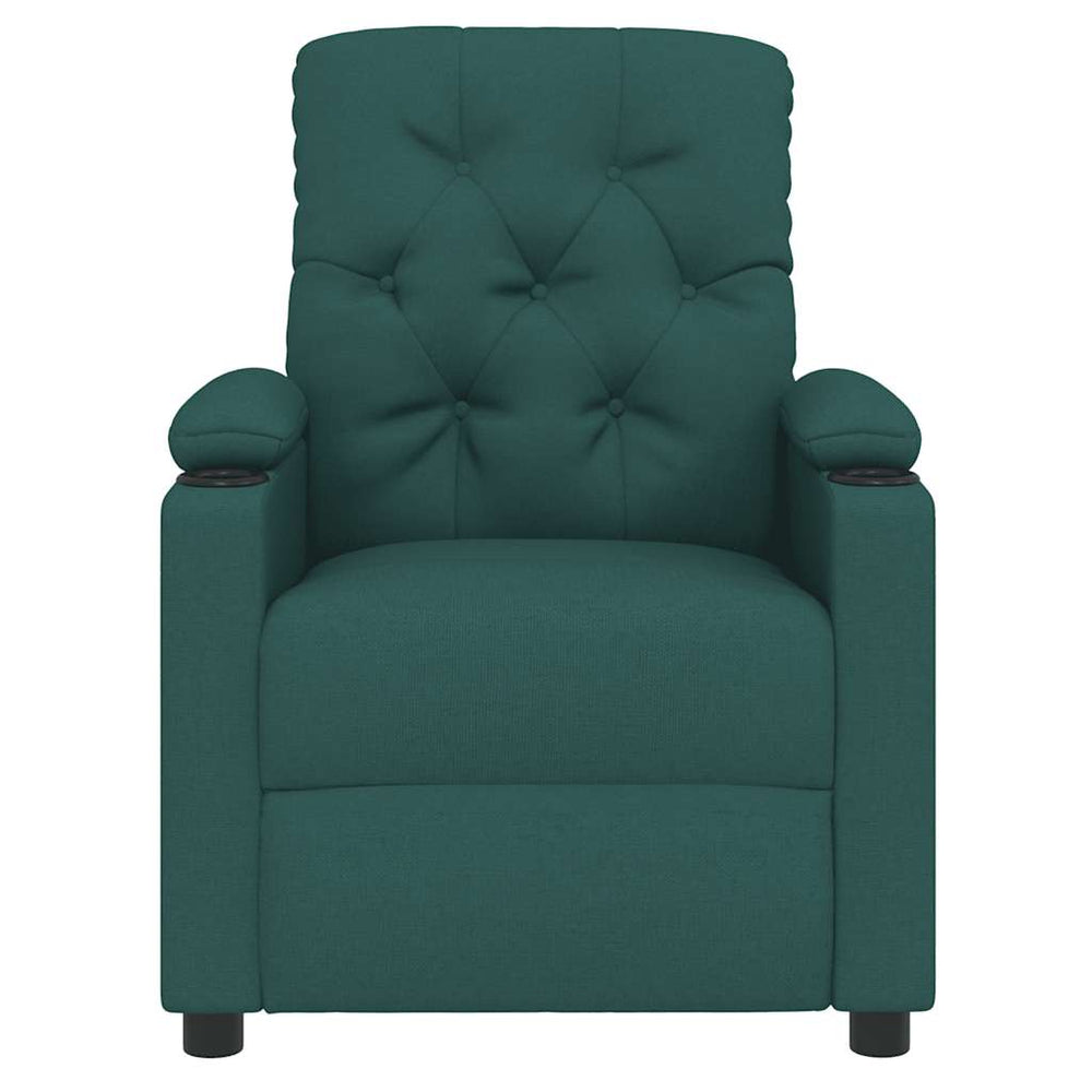 Recliner, dark green, fabric