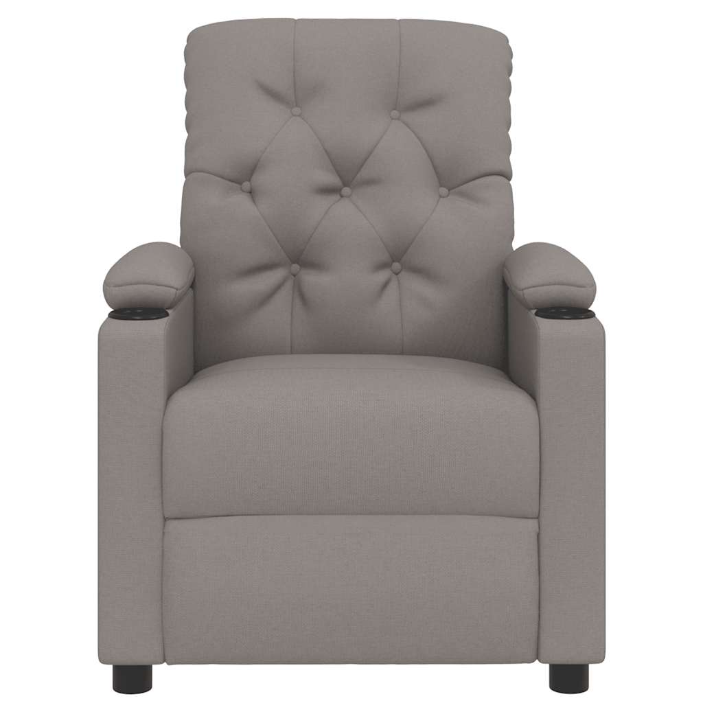 Massage armchair, taupe, fabric
