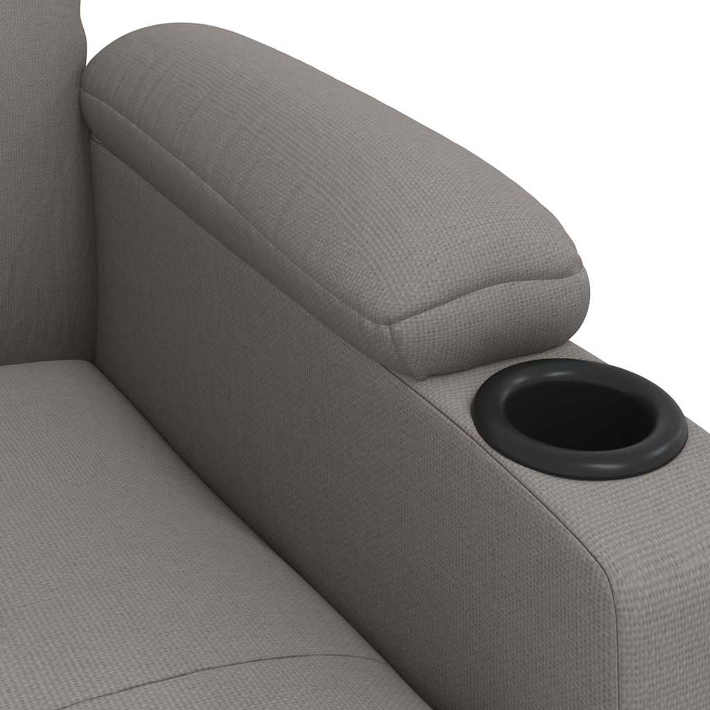 Massage armchair, taupe, fabric