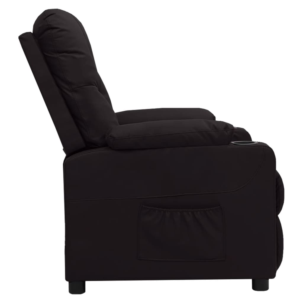 Recliner, black, faux leather