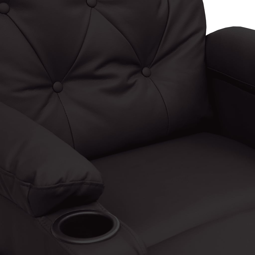 Recliner, black, faux leather