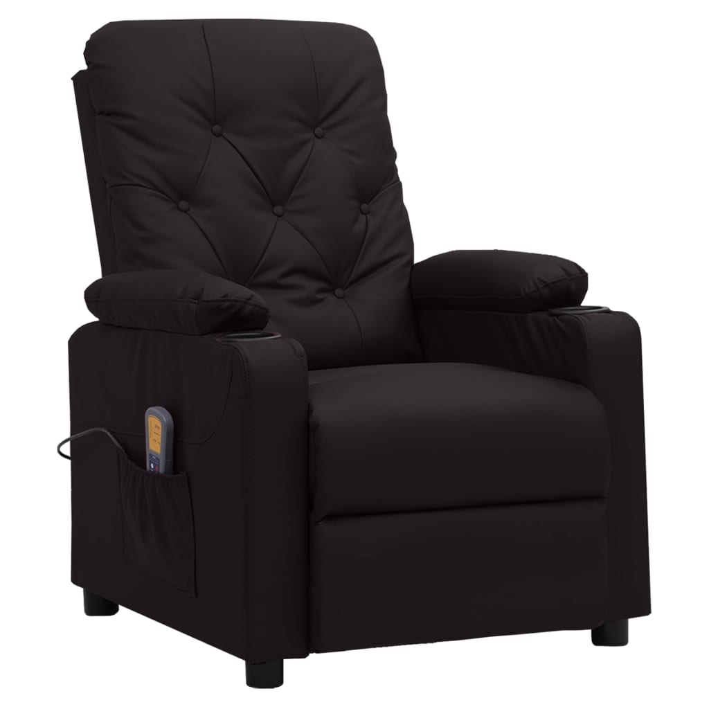 Massage chair, black, artificial leather