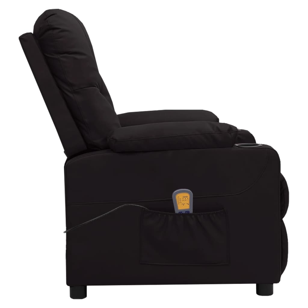 Massage chair, black, artificial leather