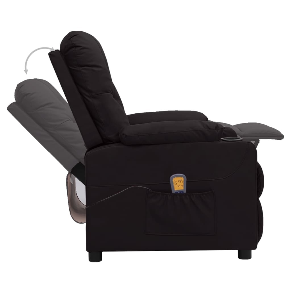 Massage chair, black, artificial leather
