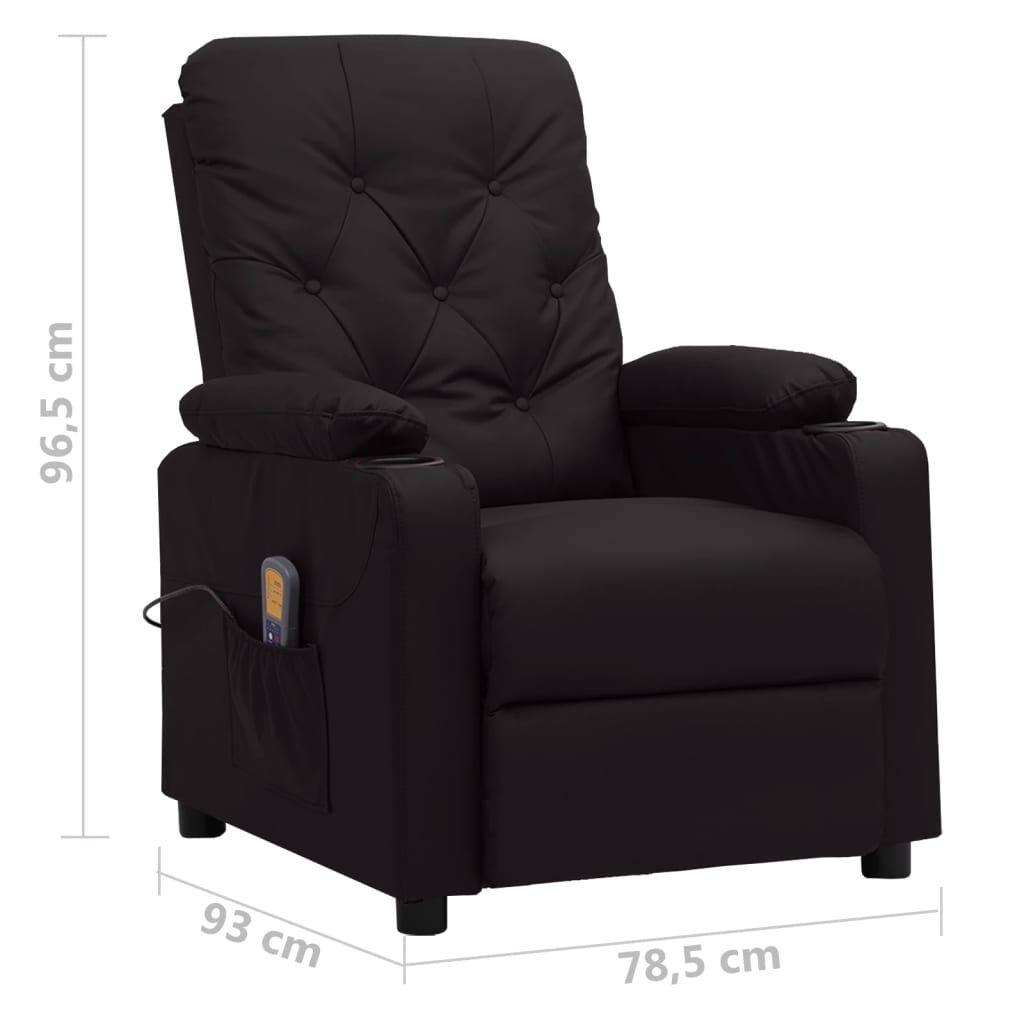 Massage chair, black, artificial leather