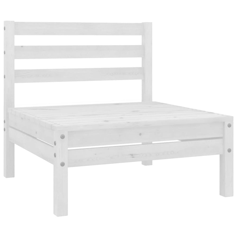Two-seater garden sofa, white, solid pine wood (806588)