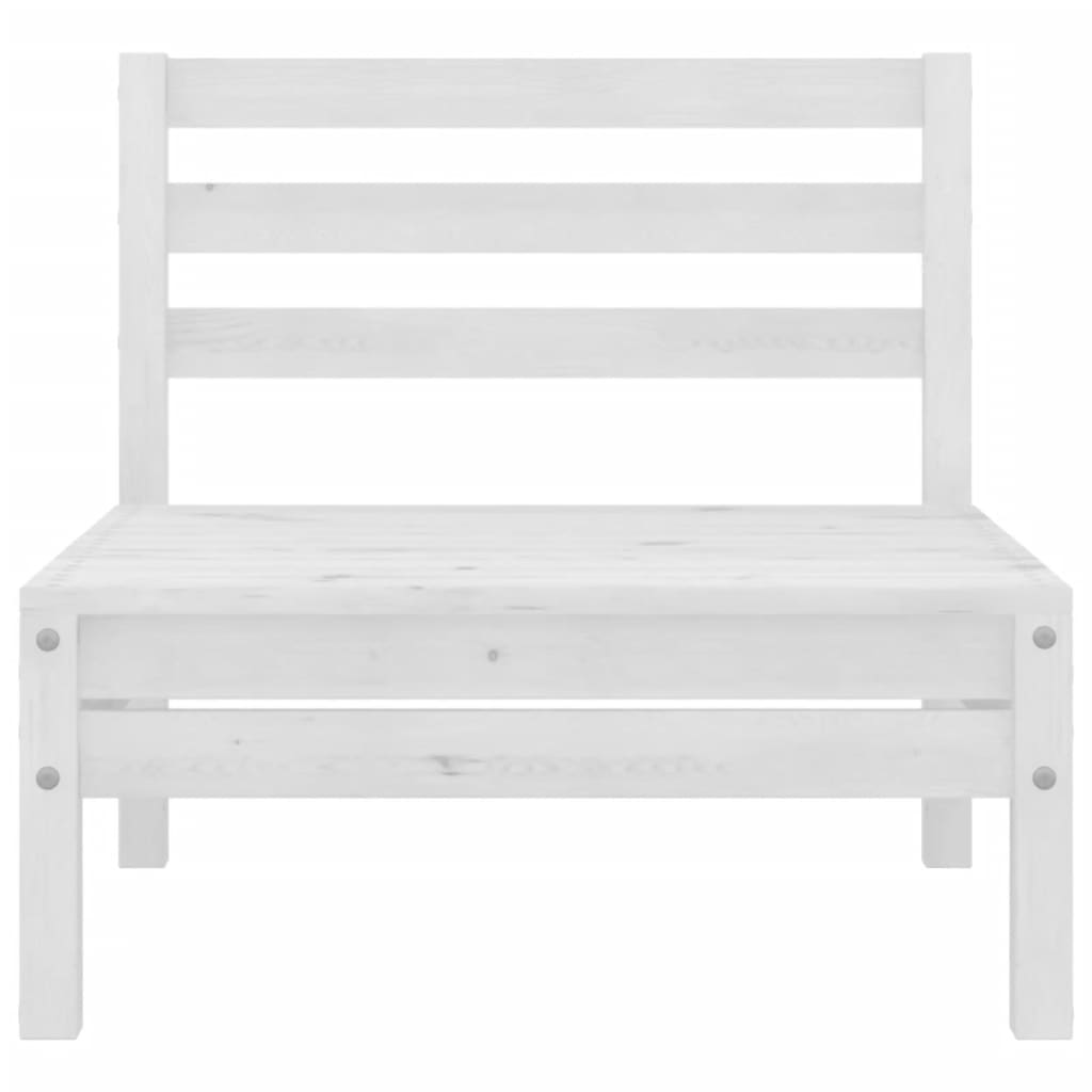 Dvivietė sodo sofa, balta, pušies medienos masyvas (806588)