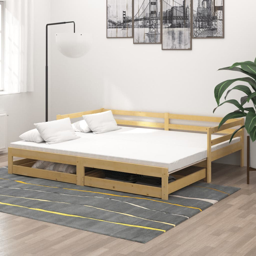 Ištraukiama lova, 2x(90x200)cm, pušies medienos masyvas