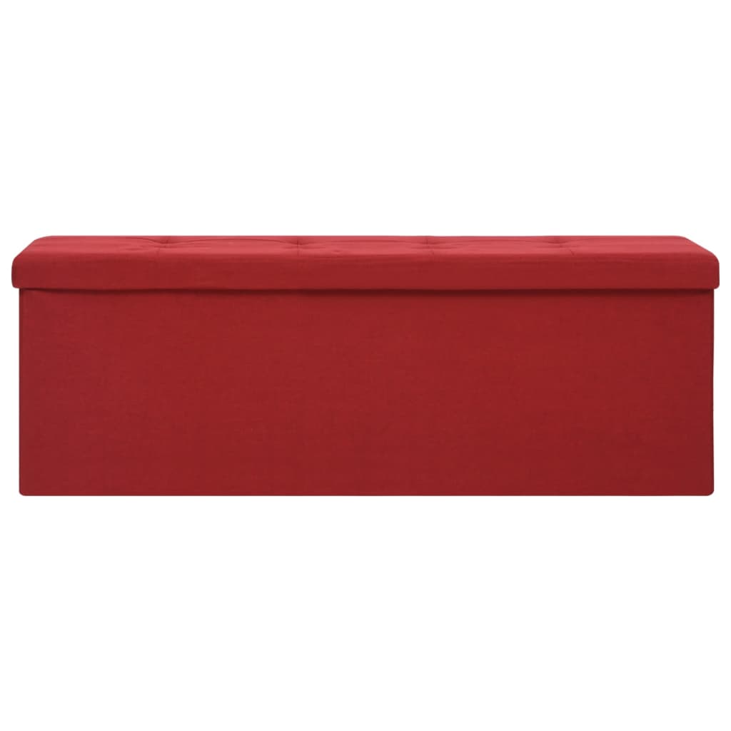 Folding bench-storage box, wine, artificial linen