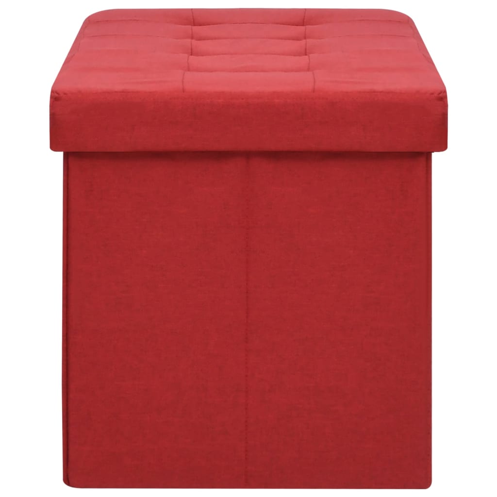 Folding bench-storage box, wine, artificial linen
