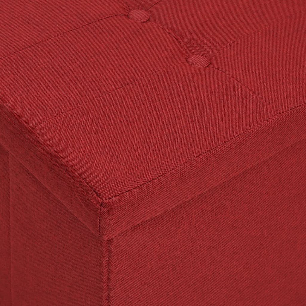Folding bench-storage box, wine, artificial linen