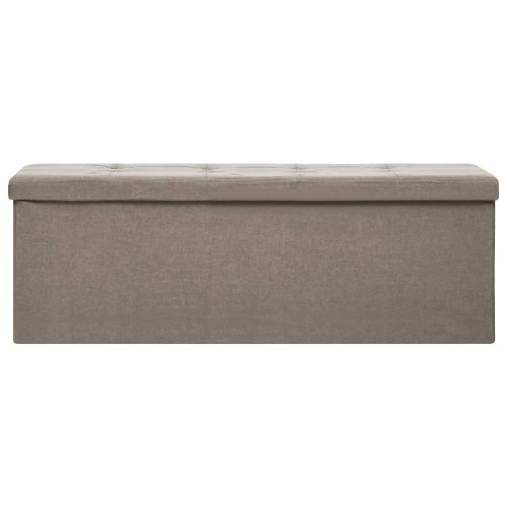 Folding Storage Bench, taupe, faux linen