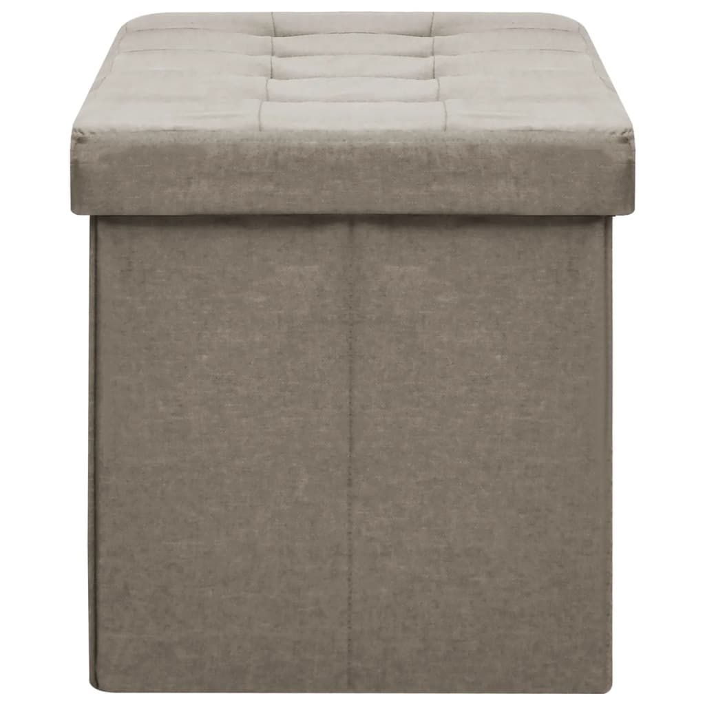 Folding Storage Bench, taupe, faux linen