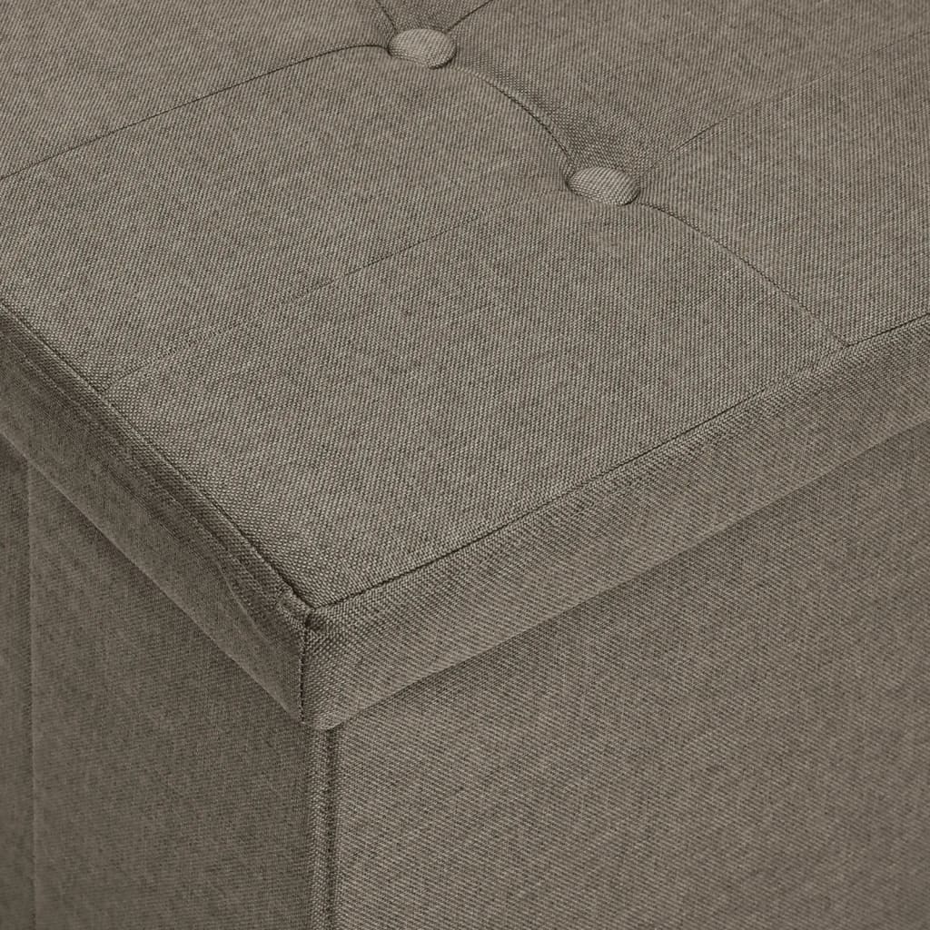 Folding Storage Bench, taupe, faux linen