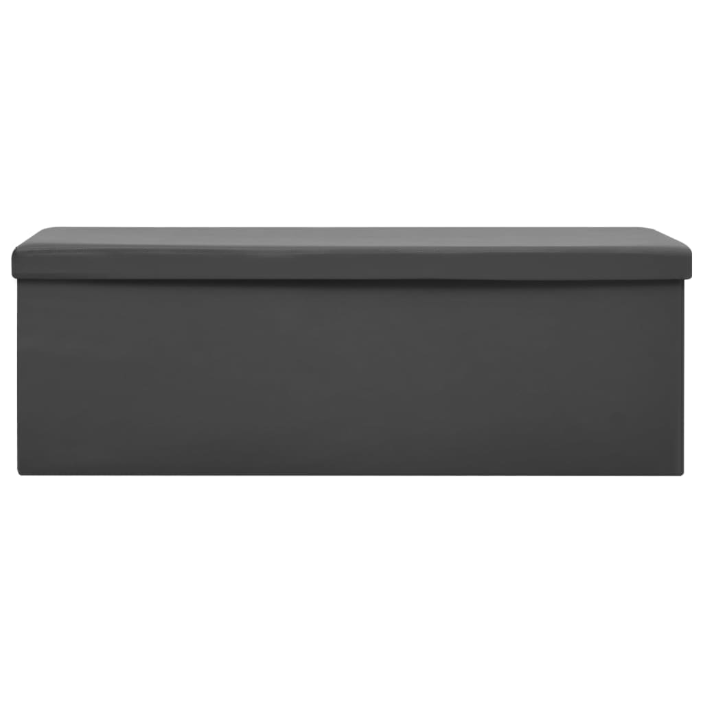 Folding Storage Ottoman, Grey, PVC