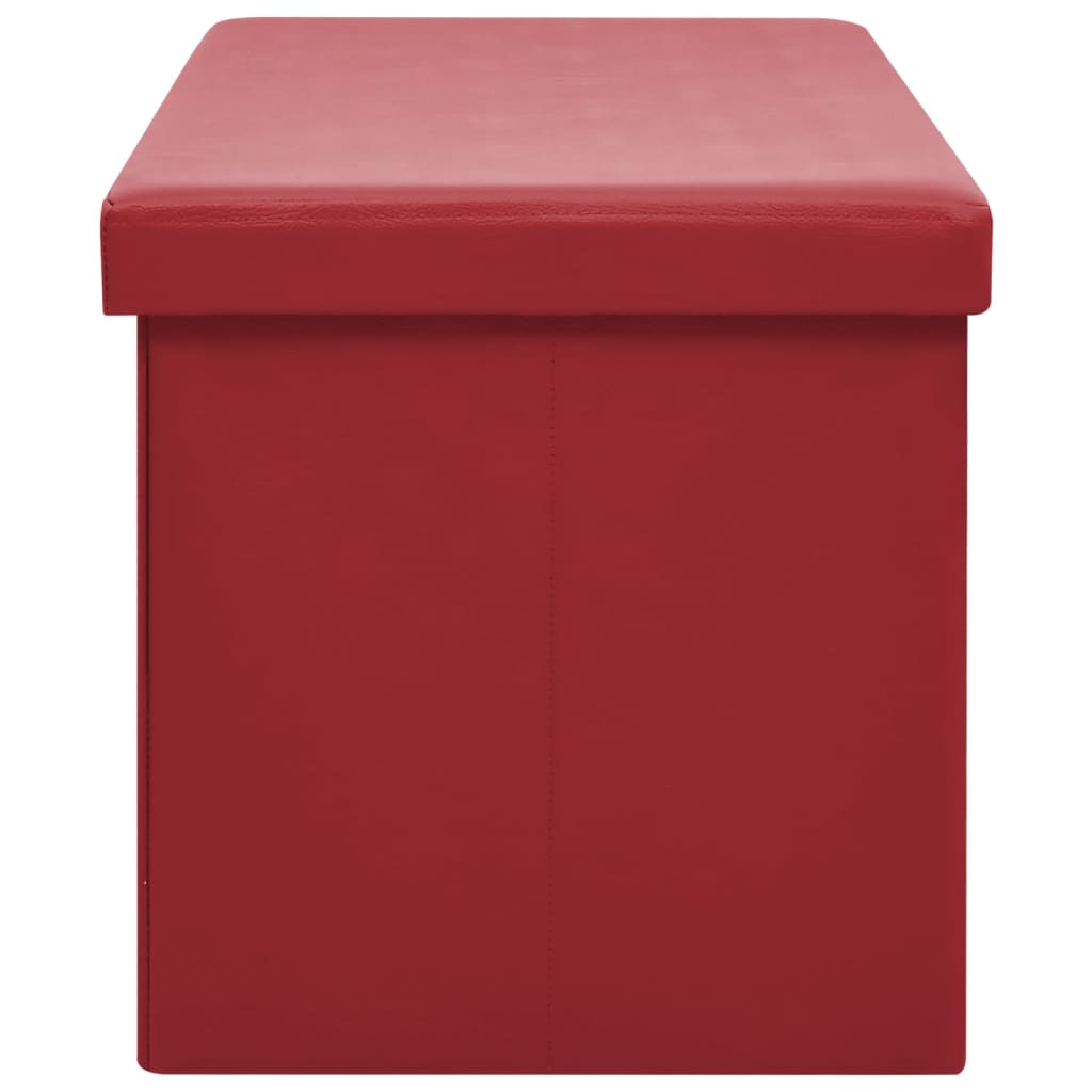 Sulankstomas suoliukas-daiktadėžė, raudonojo vyno spalvos, PVC