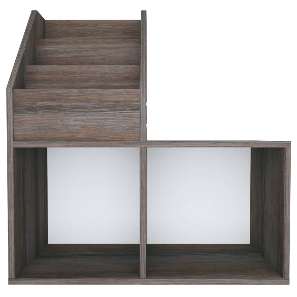 Bērnu plaukts žurnāliem, pelēks/ozols, 71x30x78,5cm, koks