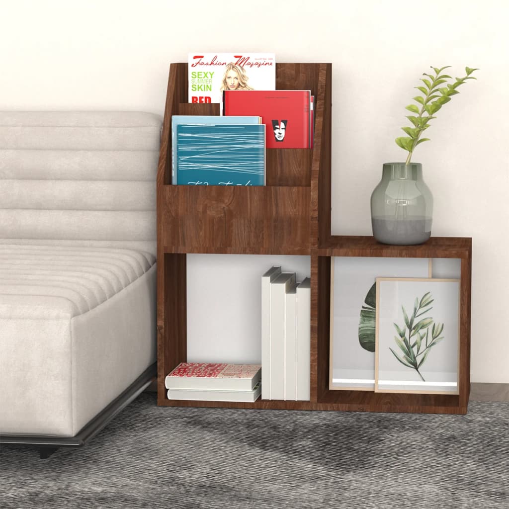 Children's magazine rack, brown oak, 71x30x78.5cm, wood
