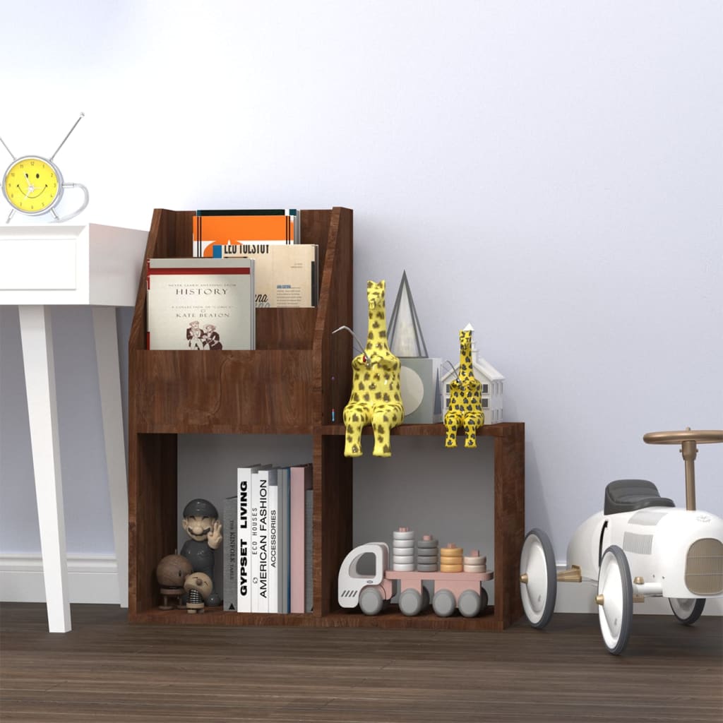 Children's magazine rack, brown oak, 71x30x78.5cm, wood