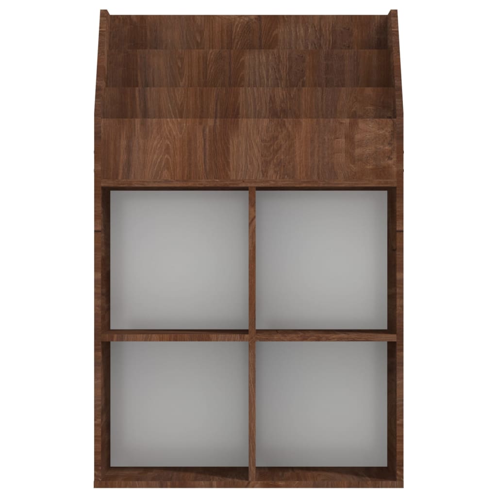 Kids' magazine rack, brown oak, 71x30x114cm, wood