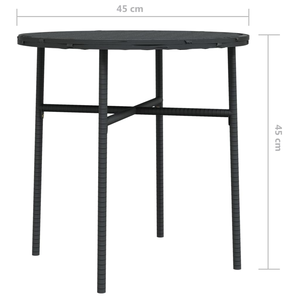 Tējas galdiņš, melns, 45cm, pīts rotangpalmas (polirotangpalmas)