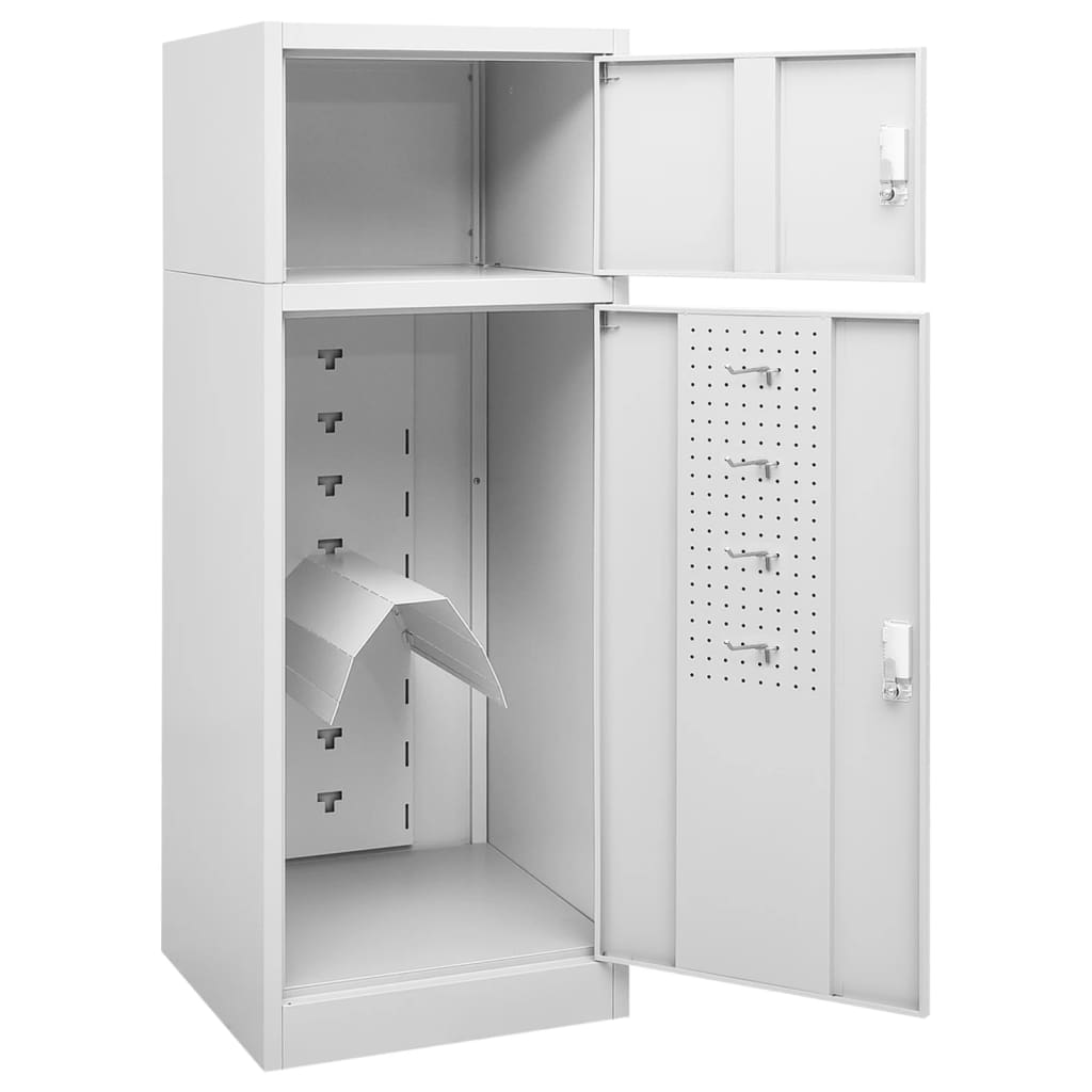 Saddle cabinet, light grey, 53x53x140cm, steel