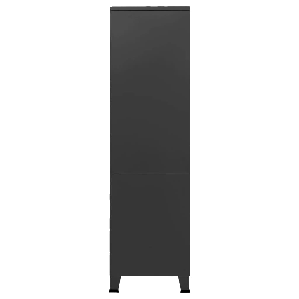 Drabužių spinta, juodos spalvos, 90x50x180cm, metalas