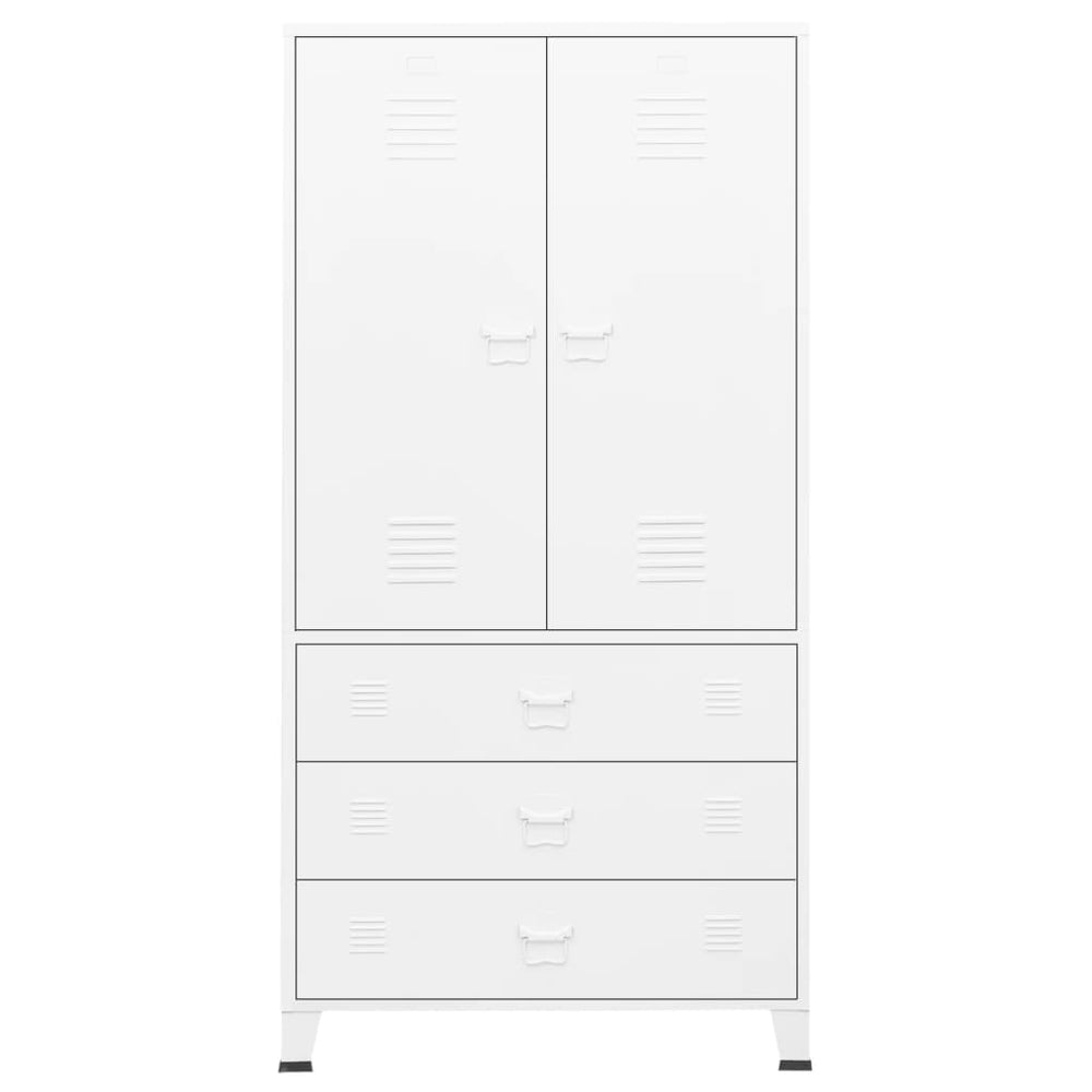 Wardrobe, white, 90x50x180cm, metal