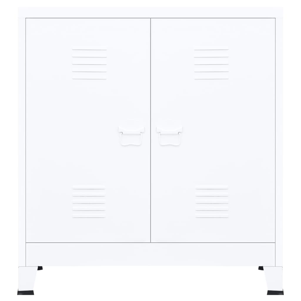 Storage cabinet, white, 90x40x100cm, steel, industrial